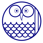 Owl Logo - a simplified graphic in a circular design