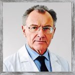 A watercolour painting of a 60 year old man with receding grey hair and frameless glasses. He is wearing a white lab coat over a light blue shirt, and has a dark navy tie. He looks like the archetypal scientist. He has a serious look on his face and he likes to point out “My name’s Emmett. But everybody calls me Barmy! Barmy as in proper noun, not as in adjective! Though some might disagree!” - The image is labelled BarmyWaffle.