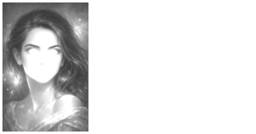 a pencil sketch in greyscale of a pretty young lady with long dark hair and an ethereal, mystical face. The eyes appear to shine light, the nose and mouth are indistinct, she wears a shimmering, off the shoulder, ball gown. The background is a soft night sky with abundant starlight